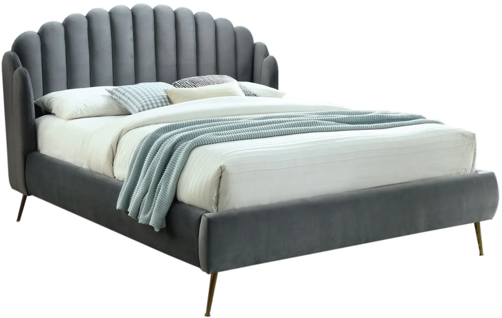 Pat Signal Calabria Velvet 160x200 (Gray/Gold)