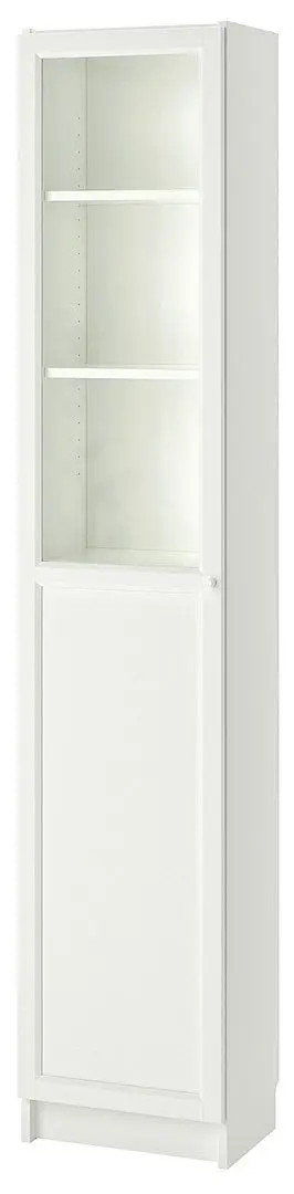 Пенал-витрина Ikea Billy/Oxberg панель/стеклянная дверце 40x30x202 (Белый)