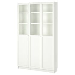 Biblioteca Ikea Billy/Oxberg panou/usa sticla 120x30x202 (Alb) Thumb