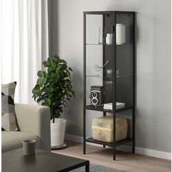 Витрина Ikea Rudsta стеклянная дверца 42x37x155 (Антрацит)