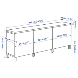 Bufet Ikea Besta/Sindvik/Stubbarp 180x42x76 (Alb) Thumb