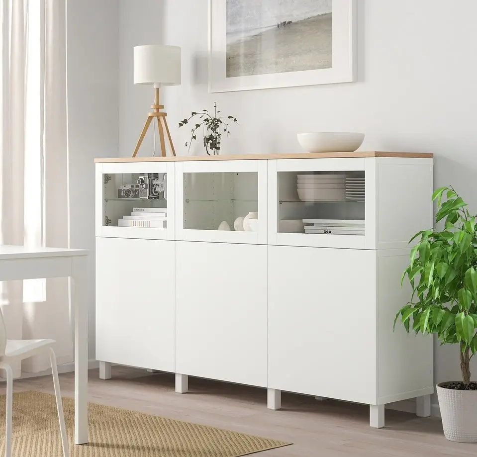 Буфет Ikea Besta/Lappviken/Stubbarp/Sindvik дверцы/стекло 180x42x114 (Белый)