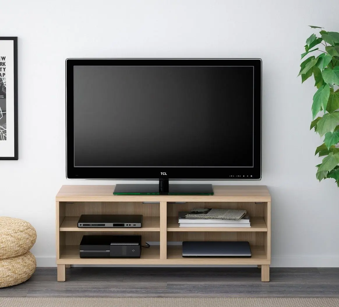 Tumba pentru TV Ikea Besta 120x40x48 (Aspect stejar antichizat)