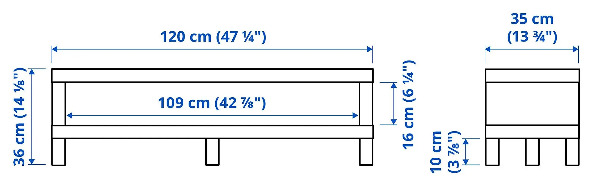 Тумба РТВ Ikea Lack 120x35x36 (Белый)