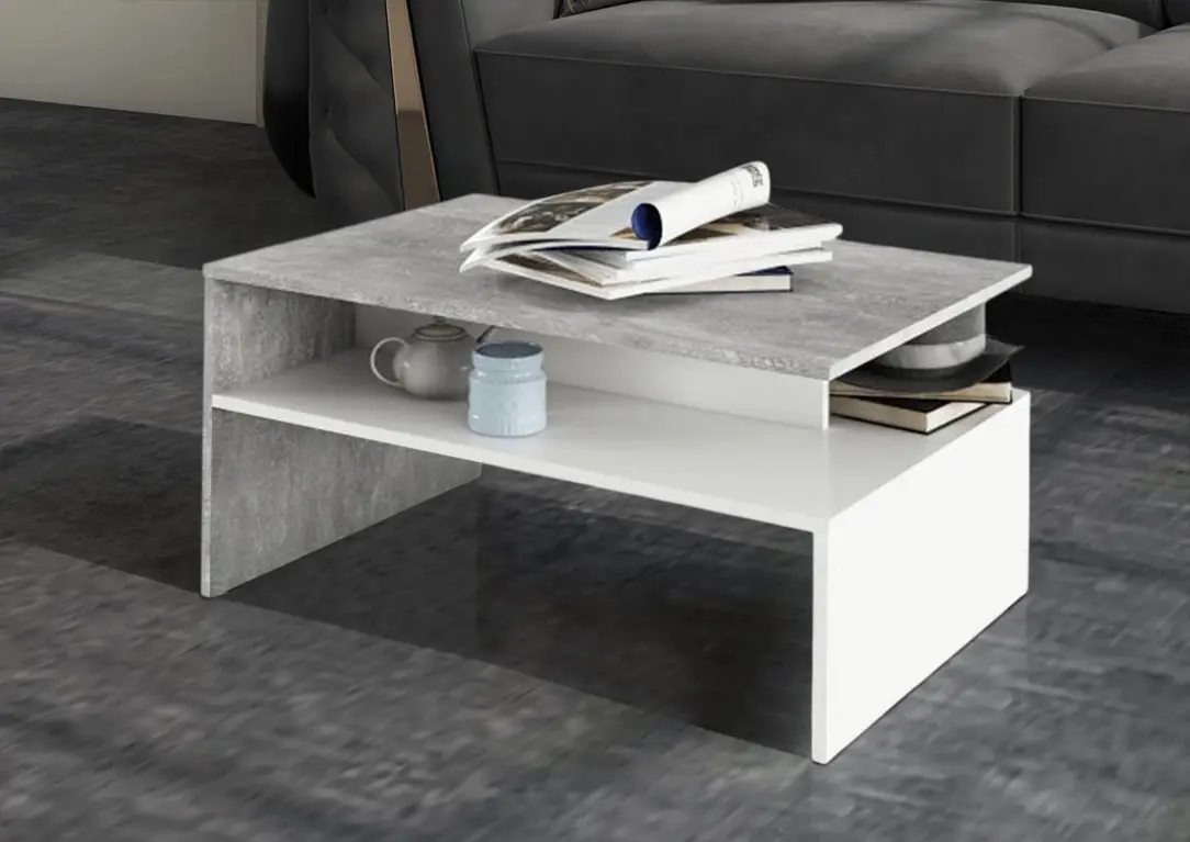 Masa pentru reviste Mobhaus Damoli (Concrete/White)