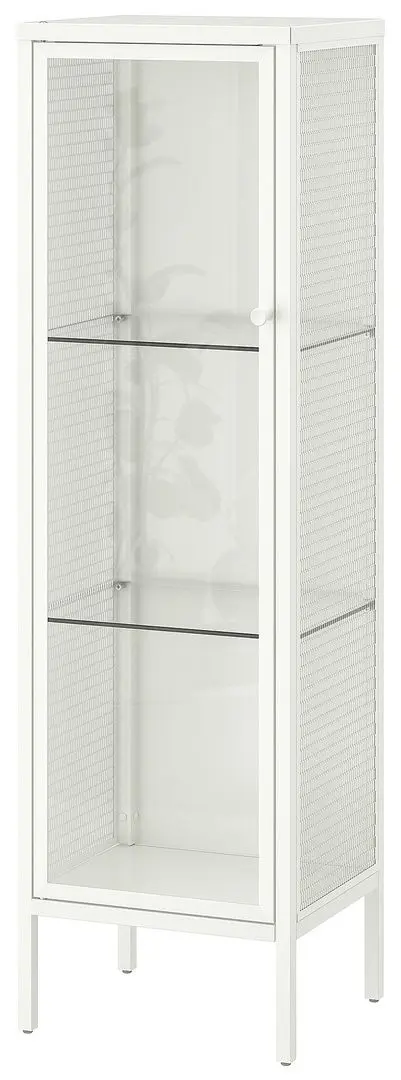 Dulap-Vitrina Ikea Baggebo metal/sticla 34x30x116 (Alb)