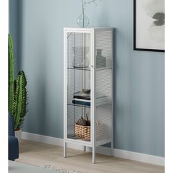 Dulap-Vitrina Ikea Baggebo metal/sticla 34x30x116 (Alb)