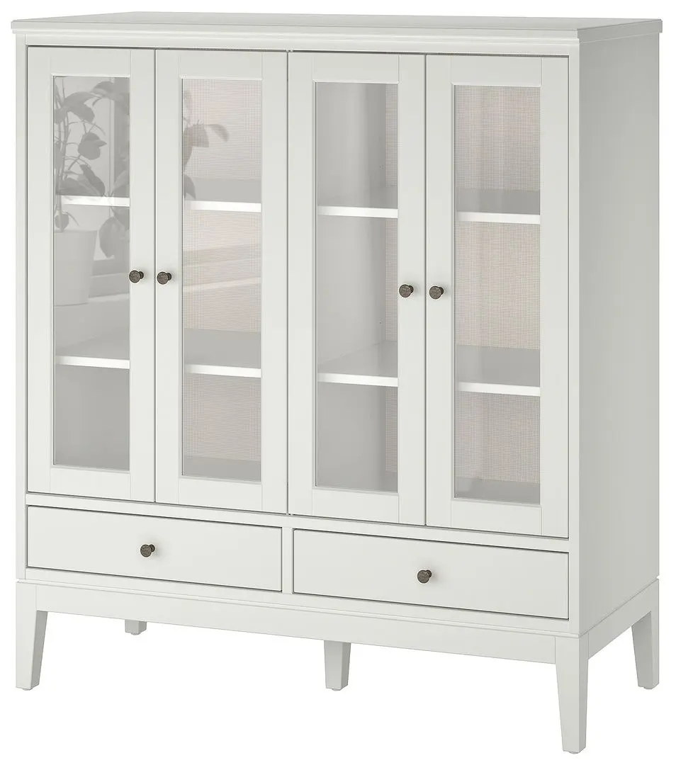 Dulap-Vitrina Ikea Idanas usi de sticla 121x50x135 (Alb)
