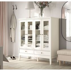 Dulap-Vitrina Ikea Idanas usi de sticla 121x50x135 (Alb)