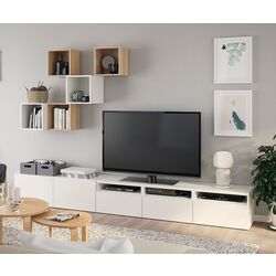 Living Ikea Besta/Eket 300x42x210 (Alb/Aspect stejar antichizat) Thumb
