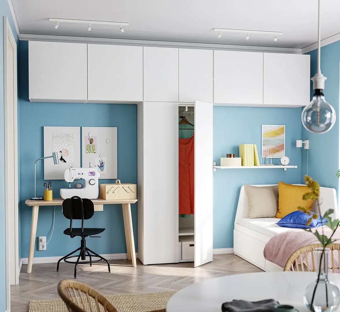 Dulap Ikea Platsa/Fonnes 8 uşi 320x42x241 (Alb)