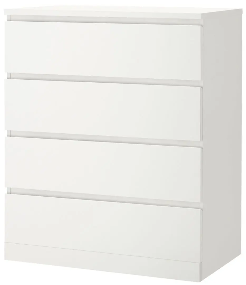 Comoda Ikea Malm 4 sertare 80x100 (Alb)