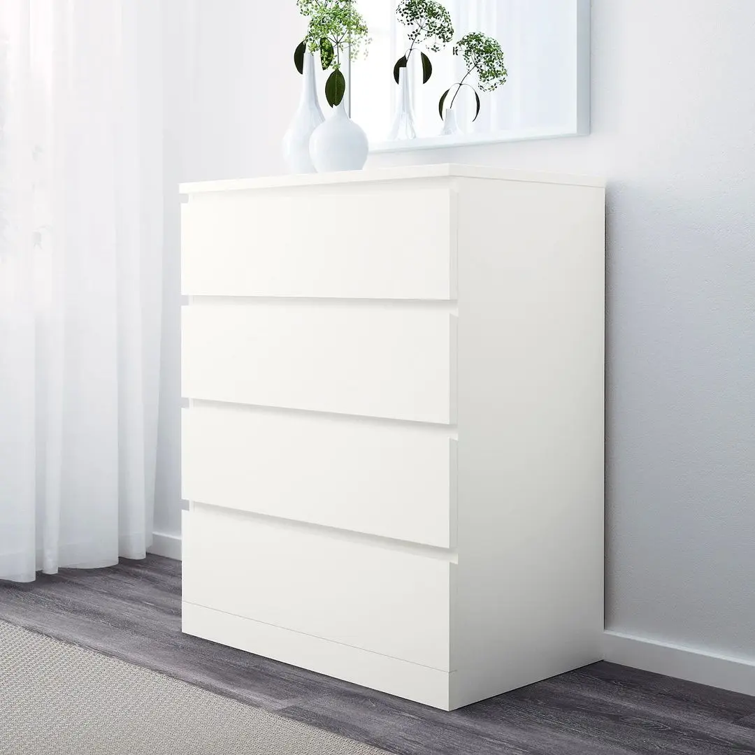 Comoda Ikea Malm 4 sertare 80x100 (Alb)