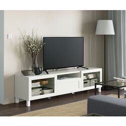 Tumba pentru TV Ikea Besta/Hanviken/Stubbarp sticla 180x42x48 (Alb) Thumb