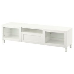 Tumba pentru TV Ikea Besta/Hanviken/Stubbarp sticla 180x42x48 (Alb) Thumb