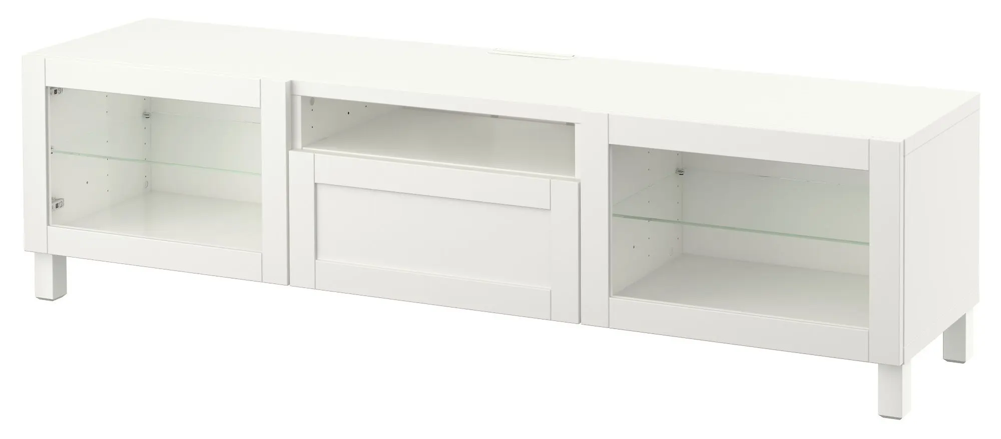 Tumba pentru TV Ikea Besta/Hanviken/Stubbarp sticla 180x42x48 (Alb) - 2