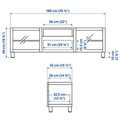 Tumba pentru TV Ikea Besta/Hanviken/Stubbarp sticla 180x42x48 (Alb) Thumb