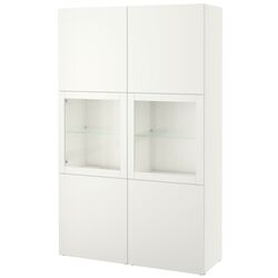 Vitrina Ikea Besta/Lappviken/Sindvik usi sticla 120x42x193 (Alb) Thumb
