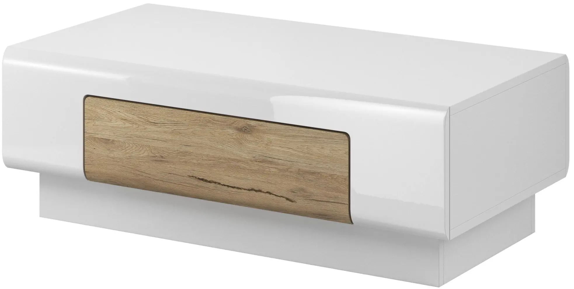 Masa pentru reviste Helvetia Toledo №99 1S (White Gloss/Sanremo Oak Light)