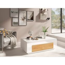 Masa pentru reviste Helvetia Toledo №99 1S (White Gloss/Sanremo Oak Light)