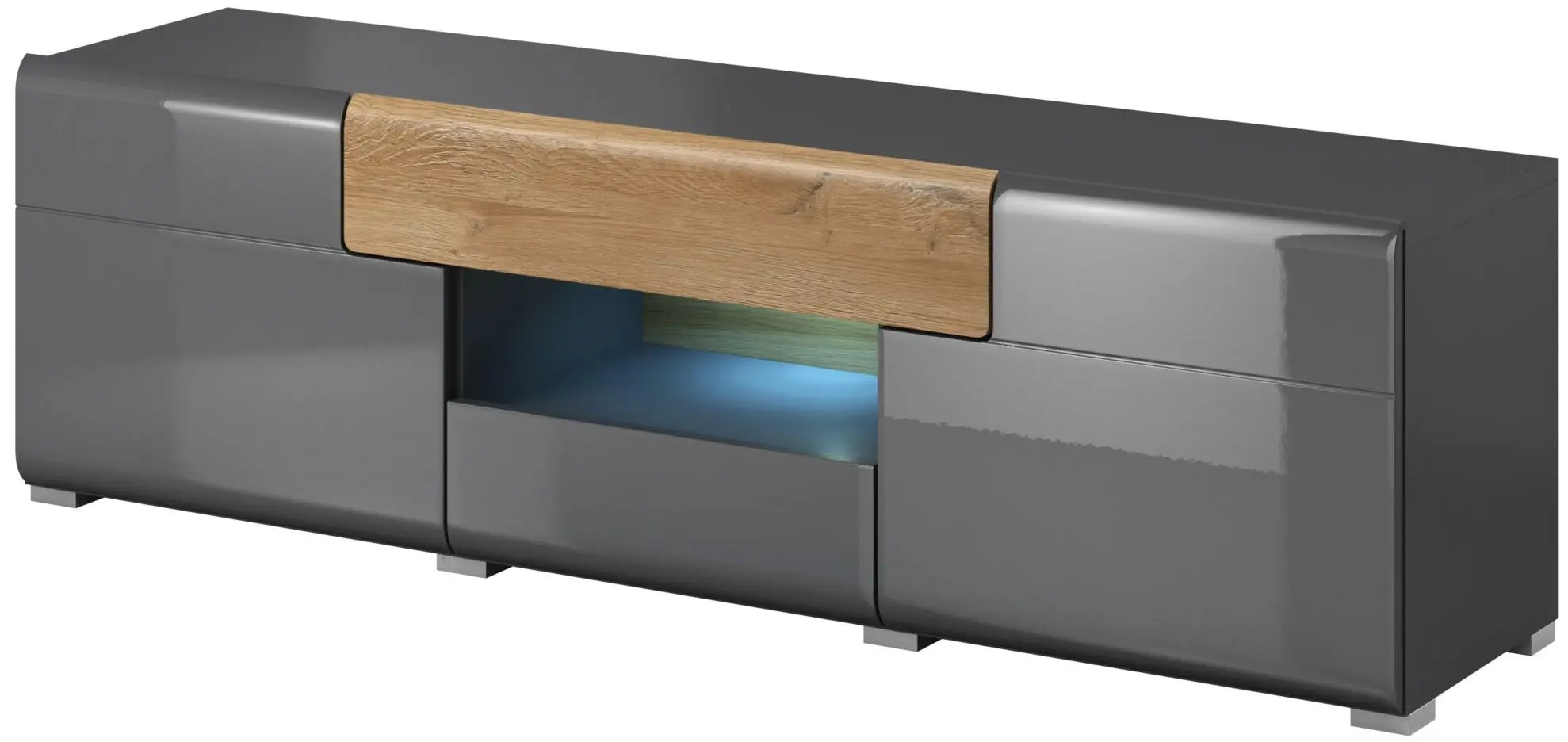 Tumba pentru TV Helvetia Toledo №41 2D2S (Anthracite Gloss/Grandson Oak)