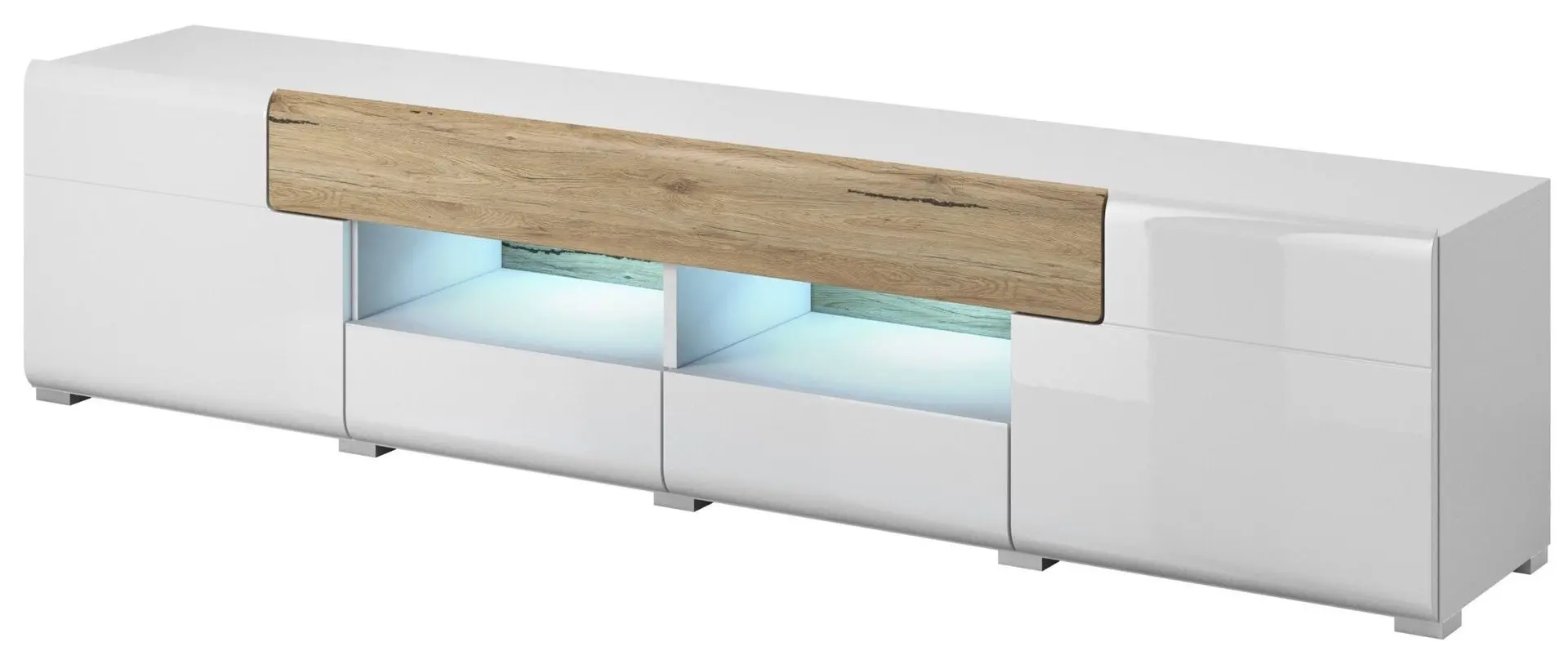Тумба РТВ Helvetia Toledo №40 2D3S (White Gloss/Sanremo Oak Light)