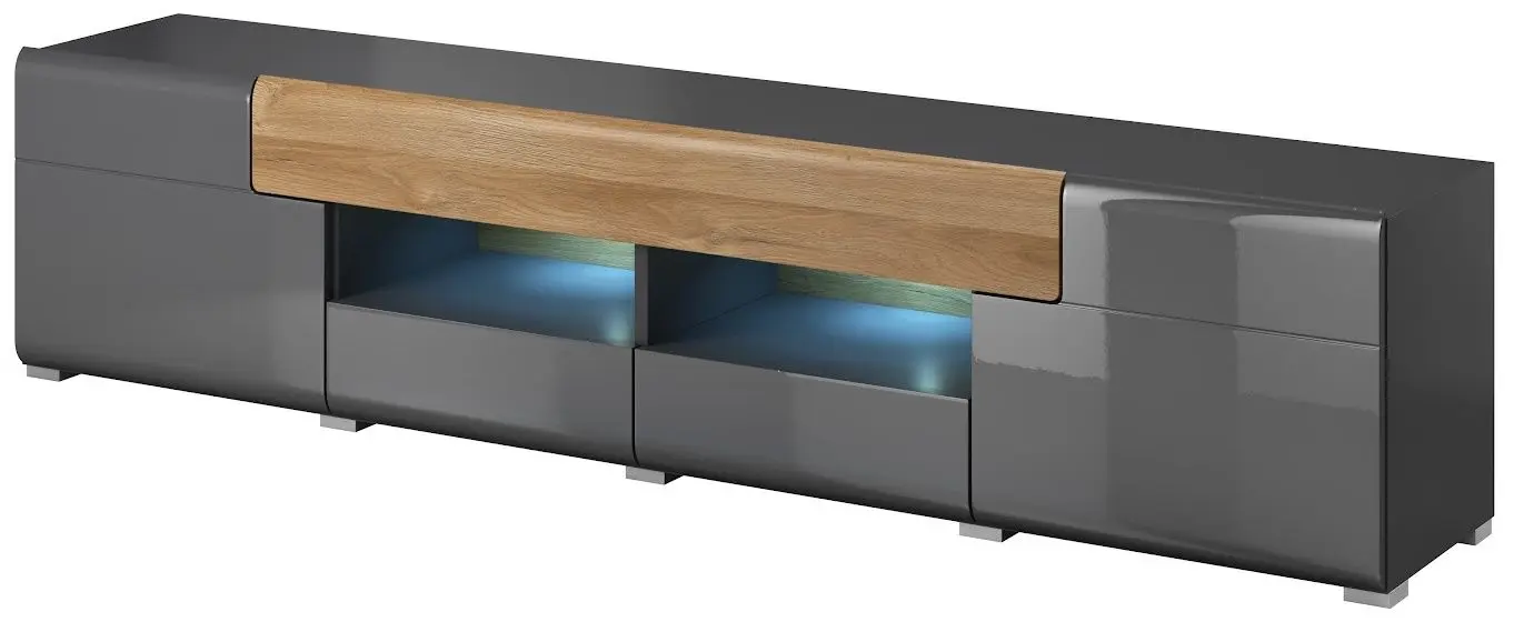 Тумба РТВ Helvetia Toledo №40 2D3S (Anthracite Gloss/Grandson Oak)