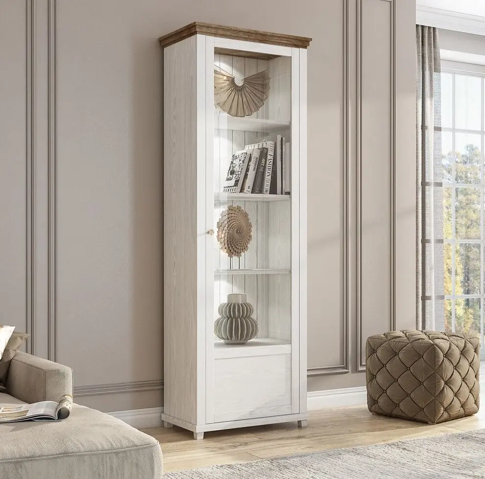 Vitrina Helvetia Evora №05 1D Left (Ash Abisko White/Lefkas Oak)
