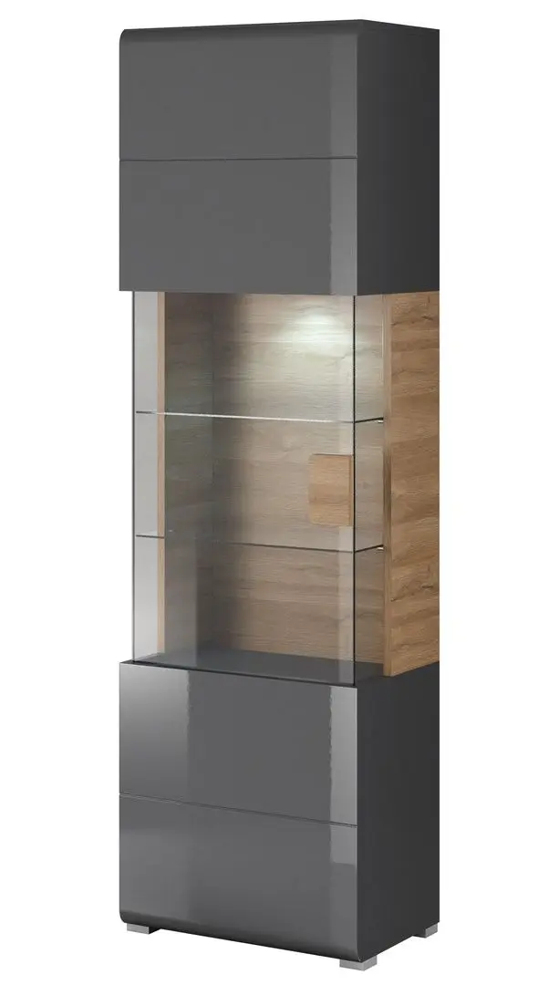 Vitrina Helvetia Toledo №05 1D (Anthracite Gloss/Grandson Oak)