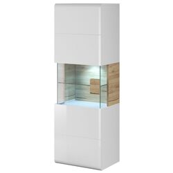 Витрина навесная Helvetia Toledo №07 1D (White Gloss/Sanremo Oak Light) Thumb
