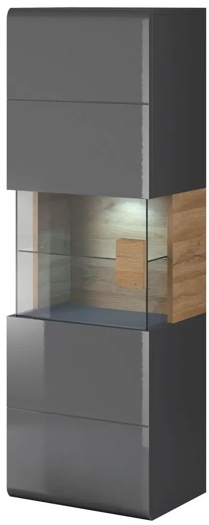 Витрина навесная Helvetia Toledo №07 1D (Anthracite Gloss/Grandson Oak)