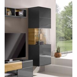 Витрина навесная Helvetia Toledo №07 1D (Anthracite Gloss/Grandson Oak)