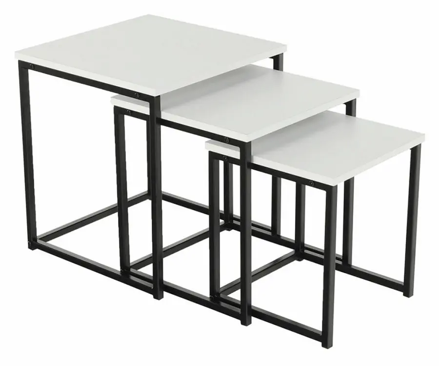 Set mese pentru reviste Mobhaus Kastler Typ 3 (White Mat/Black)