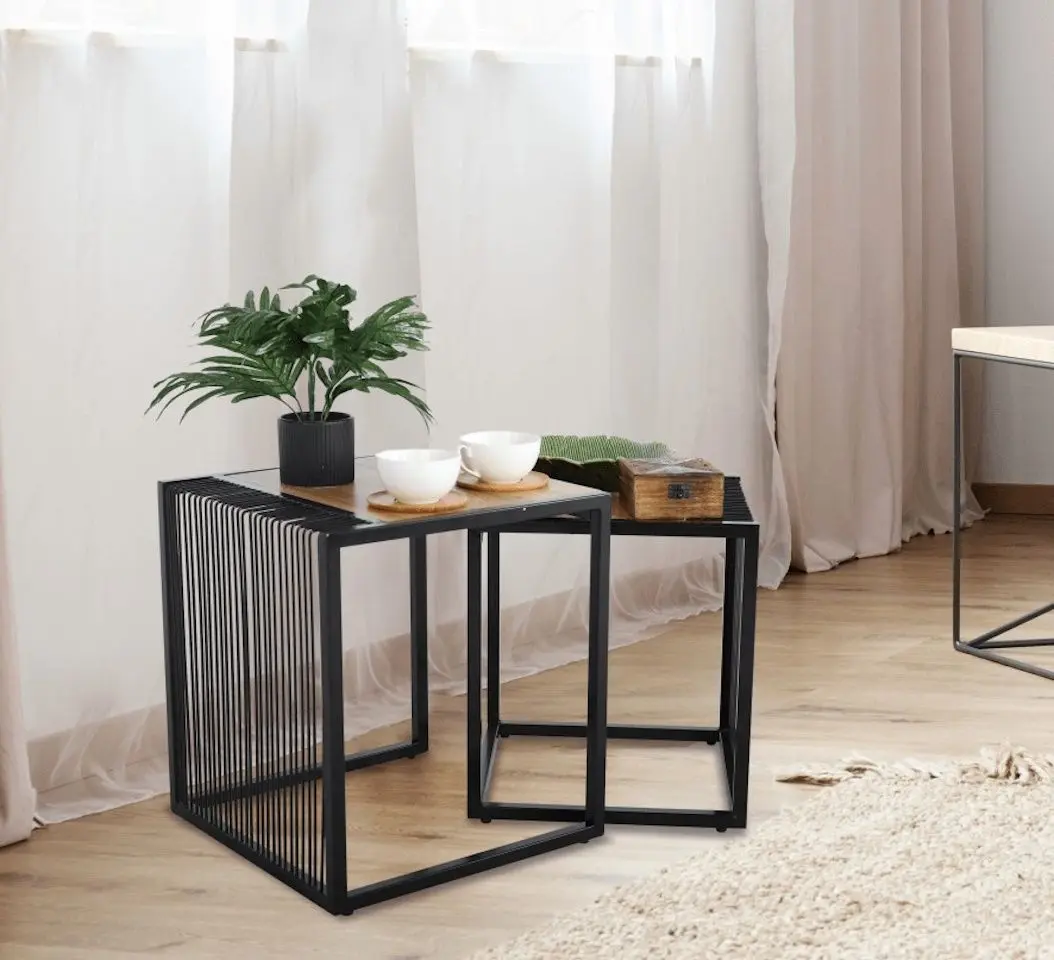 Set mese pentru reviste Mobhaus Rimbo (Oak/Black)