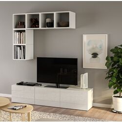 Гостиная Ikea Besta/Eket/Selsviken 180x42x185 (Белый/Глянцевый белый) Thumb