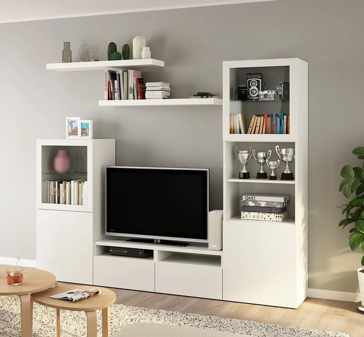Living Ikea Besta/Lack 240x42x193 (Alb)