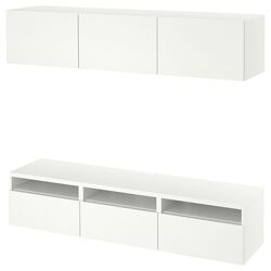 Гостиная Ikea Besta/Lappviken нажимные направляющие 180x42x185 (Белый) Thumb