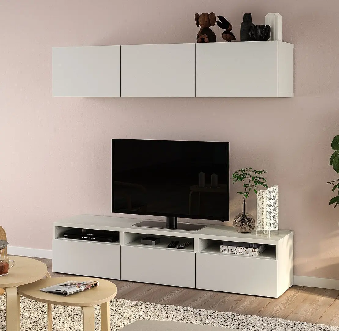 Гостиная Ikea Besta/Lappviken нажимные направляющие 180x42x185 (Белый)