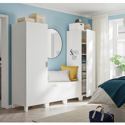 Dulap combinat Ikea Platsa 4 usi 240x57x191 (Alb/Fonnes Alb) Thumb