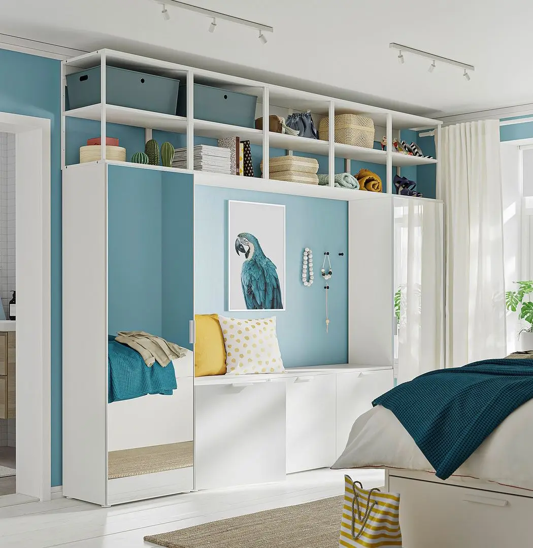 Living Ikea Platsa/Straumen/Fonnes 5 usi/oglinda 300x42x241 (Alb)