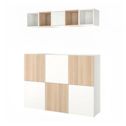 Living Ikea Besta/Eket 180x42x129 (Alb/Aspect stejar antichizat) Thumb