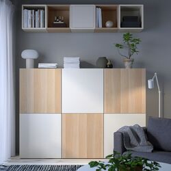 Living Ikea Besta/Eket 180x42x129 (Alb/Aspect stejar antichizat) Thumb