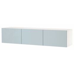 Tumba pentru TV Ikea Besta/Selsviken cu usi 180x42x38 (Alb/Gri deschis-bleu) Thumb