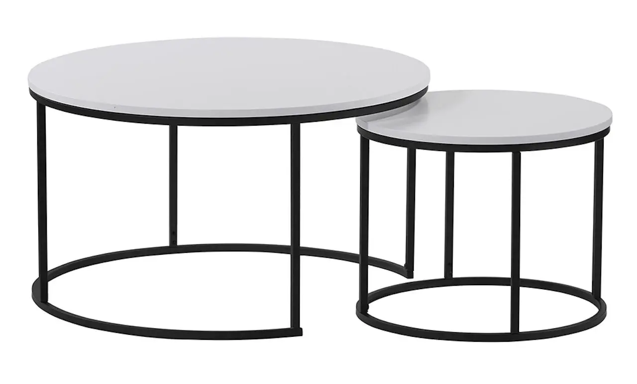 Set mese pentru reviste Tempo Kondela Iklin (White/Black)