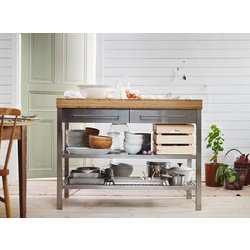 Insula bucatarie Ikea Rimforsa 120x63.5x92 (Inox/Bambus) Thumb