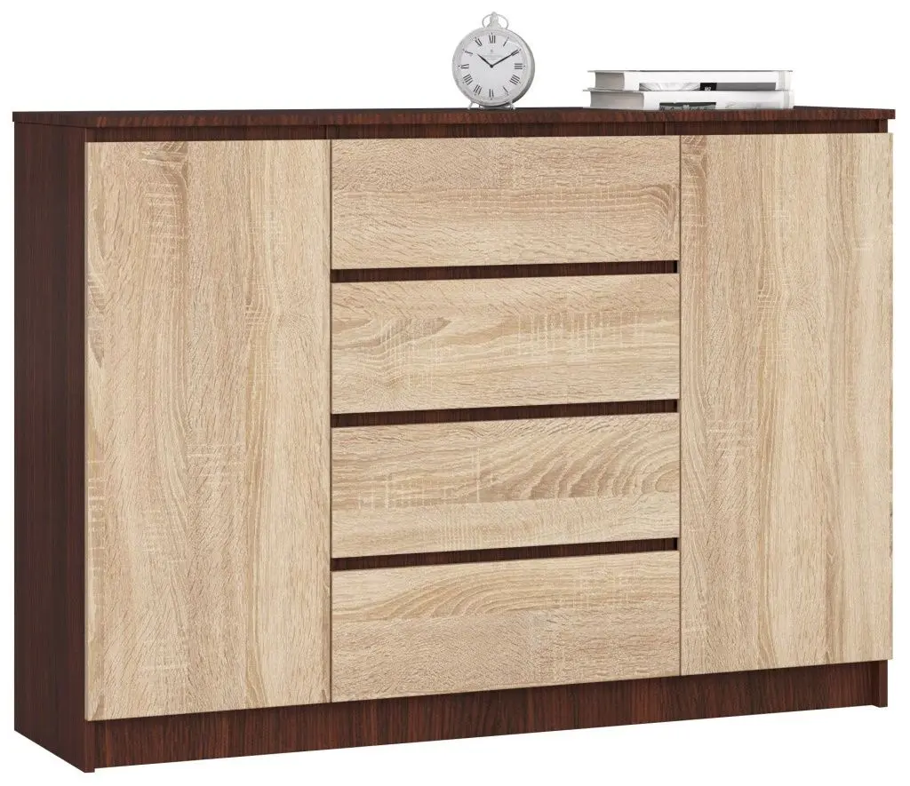 Тумба Akord K140 2D4SZ (Wenge/Sonoma Oak)