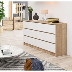 Comoda Akord K140 6SZ (Sonoma Oak/White)