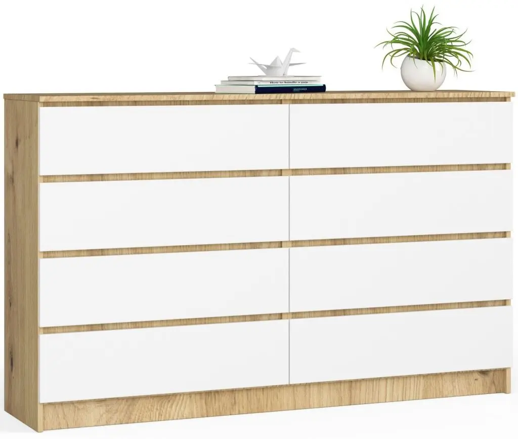 Comoda Akord K160 8SZ (Artisan Oak/White)