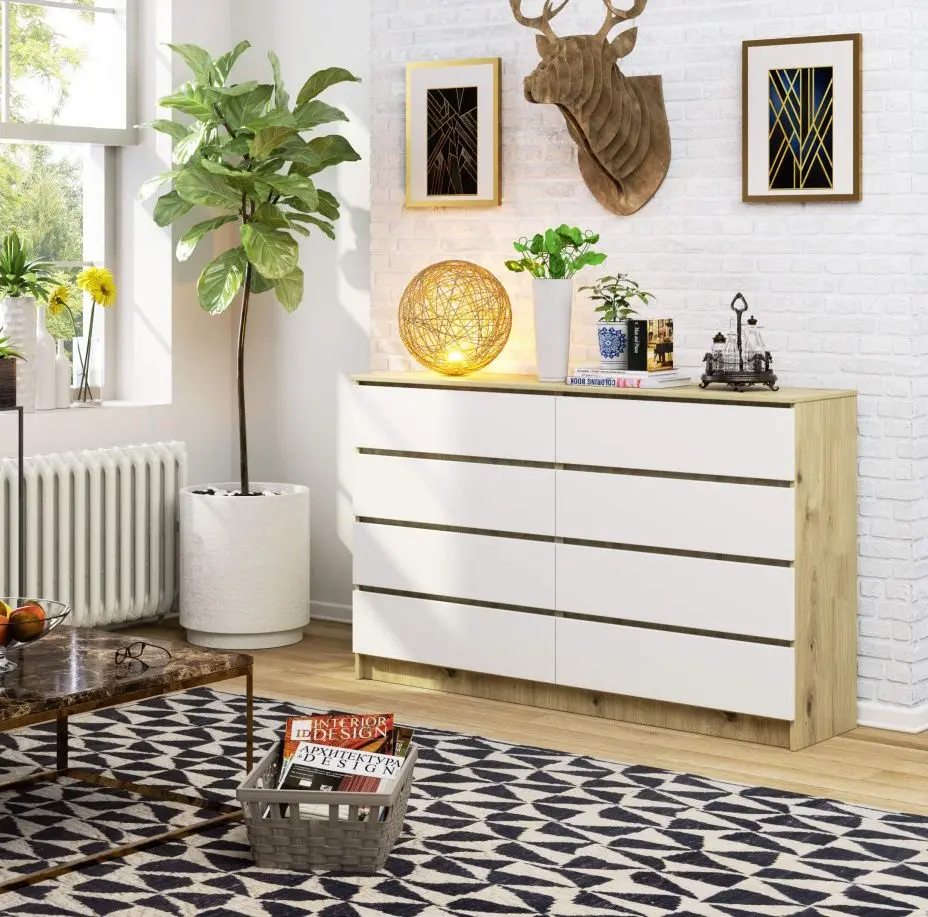 Comoda Akord K160 8SZ (Artisan Oak/White)