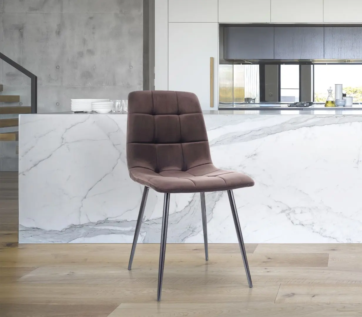 Scaun Signal Mila Velvet (Black/Brown)